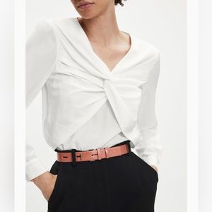 THE FOLD Ayrshire Silk Ivory Blouse Size 12 NWT